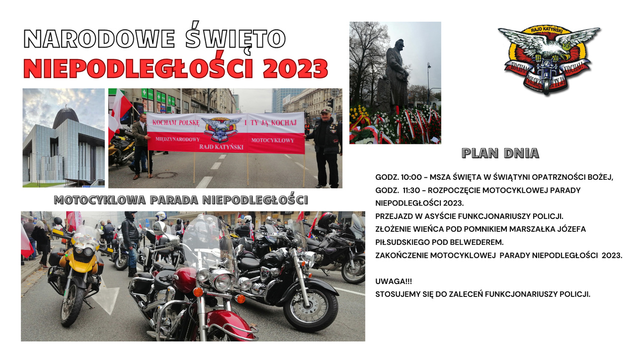 Narodowe Święto Niepodległości 2023 Parada Motocyklowa 